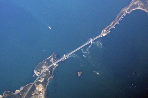 Aerial Photograph of Naruto strait at JAPAN in 2007.
