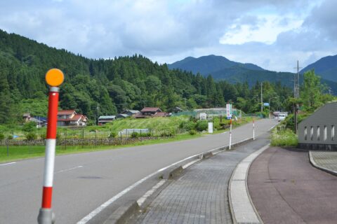 本巣市根尾水鳥地内にある根尾谷断層の断層崖。