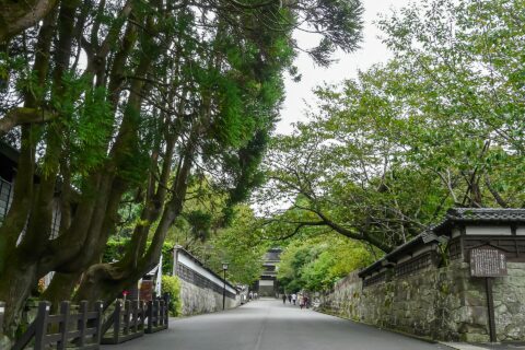 宮崎県日南市にある旧飫肥城下町の飫肥地区。大手門通り