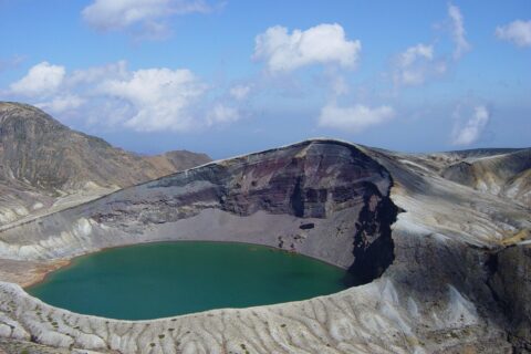 Okama Crater Lake, Mount Zao, Miyagi Prefecture, Japan
