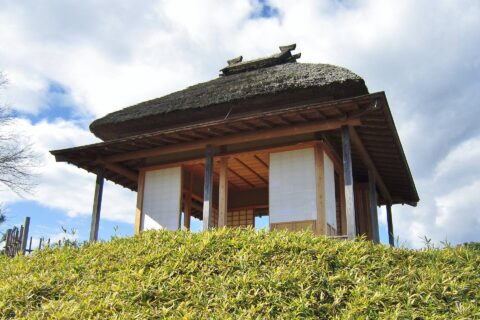 ​楽山園の梅の茶屋。