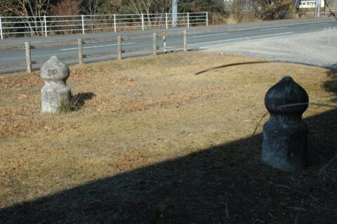 photo of Shizutani school stone gate(2/3 at them are buried in ground)