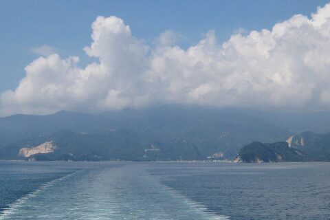 Shodoshima Island viewed from ENE, Kagawa pref. JAPAN.