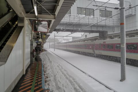 雪の日の米子駅