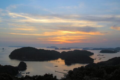 Sunset of the 99 Islands from Funakoshi Viewpoint, Sasebo, Japan