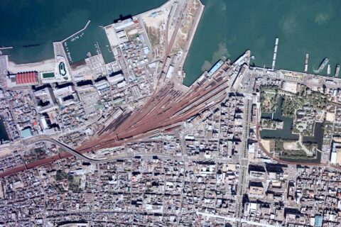高松駅周辺の空中写真（1980年10月撮影）