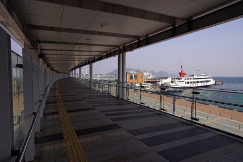 Takamatsu corridor in Sunport Takamatsu, Kagawa prefecture, Japan