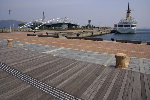 Harbor Promenade in Sunport Takamatsu, Kagawa prefecture, Japan