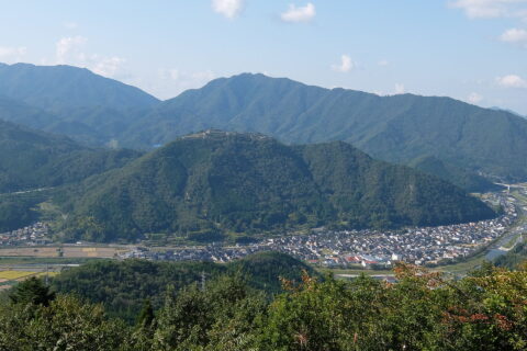 竹田城跡 立雲峡からの様子