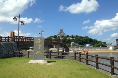唐津城・天守閣と城内橋