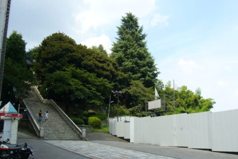 The entrance of Futaarayama-jinja after the Ueno department store (right) was took down.