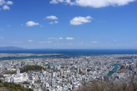 眉山山頂からの徳島市パノラマ