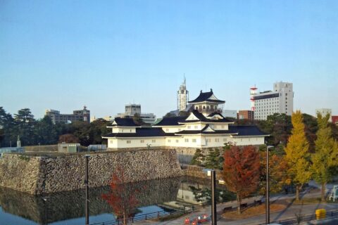 改修が済んだ富山城、周りは整備中