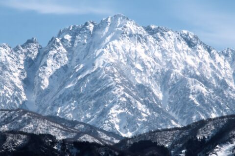 剱岳を西北西から望む。
