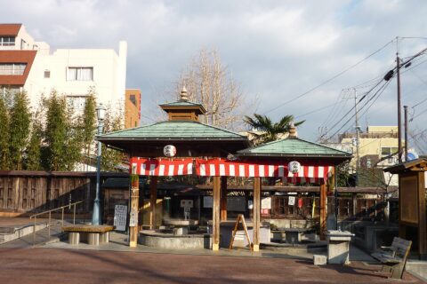 いわき湯本温泉・鶴のあし湯（2017年1月撮影）