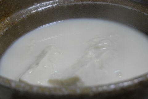 嬉野温泉の旅館の朝食で出された湯豆腐