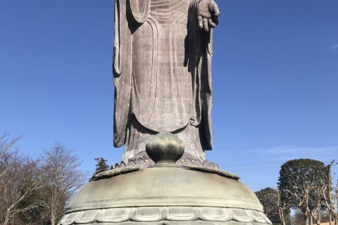 English: Ushiku Buddha Statue Parking Area Ushiku Amida-Buddha statue also known as Ushiku Daibutsu (牛久大仏) is located in Ushiku City, Ibaraki Prefecture, Japan. Completed in 1993, the Buddha is 120 meters (390 feet) high