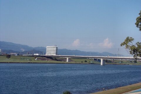 久留米水天宮からの筑後川。