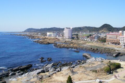 野島埼灯台からの眺望（西方向）。