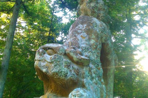 The guardian dog of Wabun Shrine