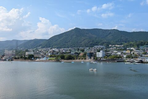 国道412号嵐山橋付近からの眺望