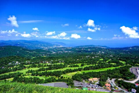 ​静岡県伊東市、大室山、ゴールド川奈カントリクラブ
