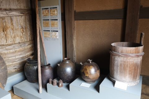 熊本県荒尾市にある宮崎滔天の生家の醤油作りの道具