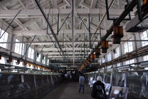 Tomioka Silk Mill, interior of workshop.