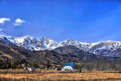 長野県北安曇郡白馬村、北アルプス、白馬三山