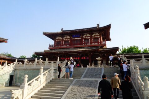​西安市雁塔区乐游原·青龙寺的景象和人们