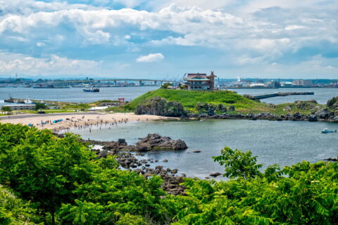 ​蕪島の遠景