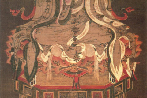絹本著色阿弥陀三尊像 観音菩薩