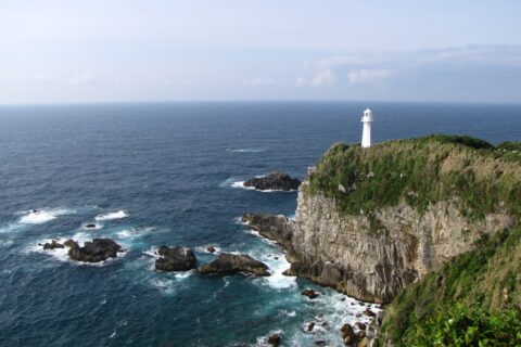 Light house at the Cape Ashizuri, photographed on a summer morning.