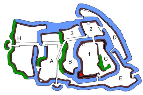 Layout of old Kawagoe castle