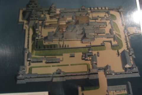 Drawing of Hiroshima Castle from Hiroshima Castle museum. Taken by Ningyou.
