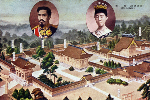 明治天皇と昭憲皇太后、明治神宮（1926年頃）