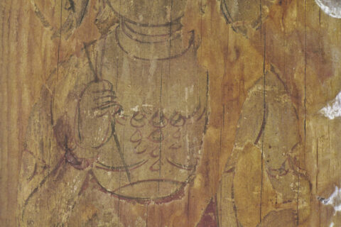 Detail of wall paintings, Fukiji, Bungotakada, Oita, Japan