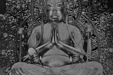 Nanendo, Kofukuji, Nara, Japan. Sculpture by Kōkei, 1189, Wood and gold leaf over lacquer.