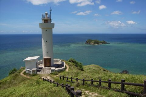 Hirakubo Lighthouse (平久保灯台) at the northernmost point of Ishigaki Island, Ishigaki City, Okinawa, Japan