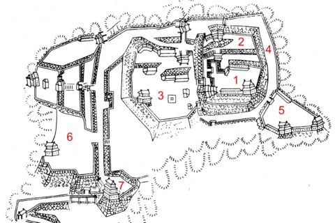 Iwamura Castle after old map