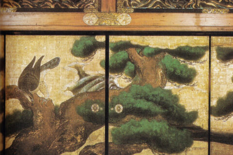 Kanō Tannyū. Pine trees. 1626. Interior of Yonnoma of the Grand Audience Hall, Ninomaru Palace, Nijo Castle. Kyoto