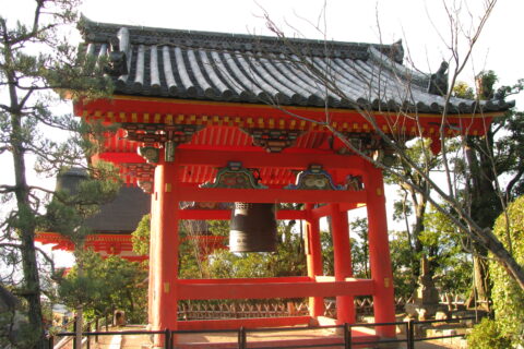 "Shoro" (Bell Tower) in Kiyomizu-dera Temple, eastern Kyoto, Japan