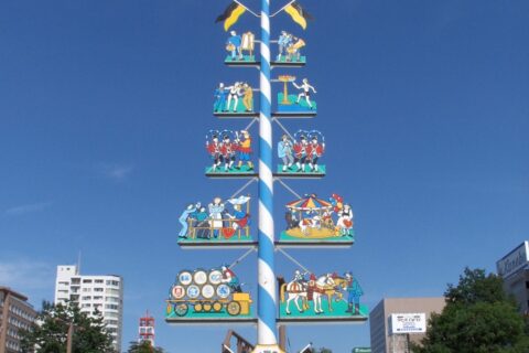 a Maibaum in Odori Park in Sapporo, Hokkaido, Japan. I took this picture around August 2006.