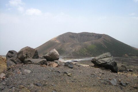 A picture of Mount Azuma-kofuji, a dormant volcano in Fukushima Prefecture, Japan. Image was taken with a Canon PowerShot SD450 Digital Elph camera and edited using a Paint Shop program on a laptop computer.