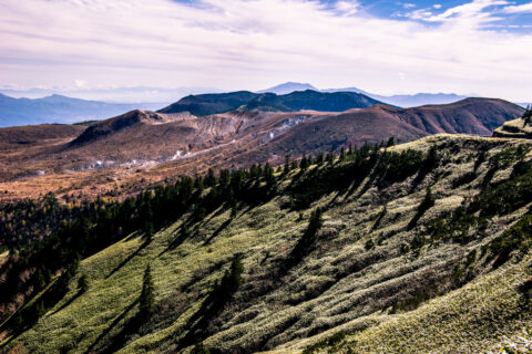 Mount Kusatsu-Shirane seen from the North.