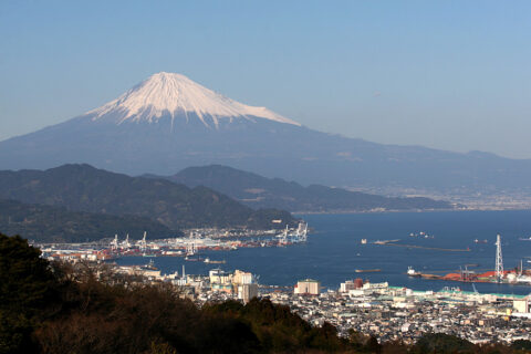 日本平から望む富士山と清水港 撮影： M.Kawai (Gifu, Japan)
