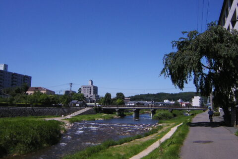 Nakatsu river in Morioka, Iwate pref., Japan.