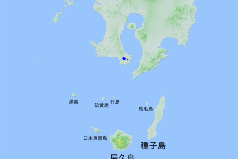 map of Osumi islands with japanese caption