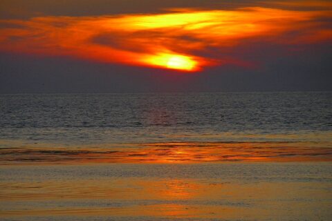ノシャップ岬の夕焼け. 野寒布岬