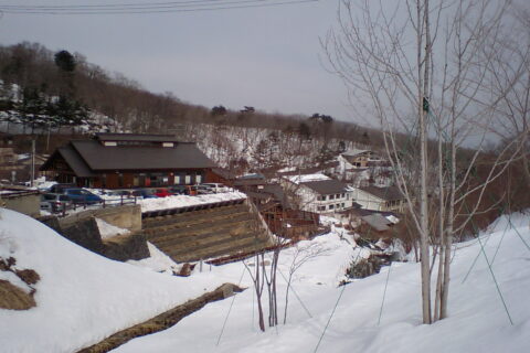 Takayu Onsen in Fukushima City, Fukushima, Japan in the winter.